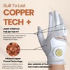 Copper Tech Woman's Golf Gloves (White/Silver, Md to Lg One