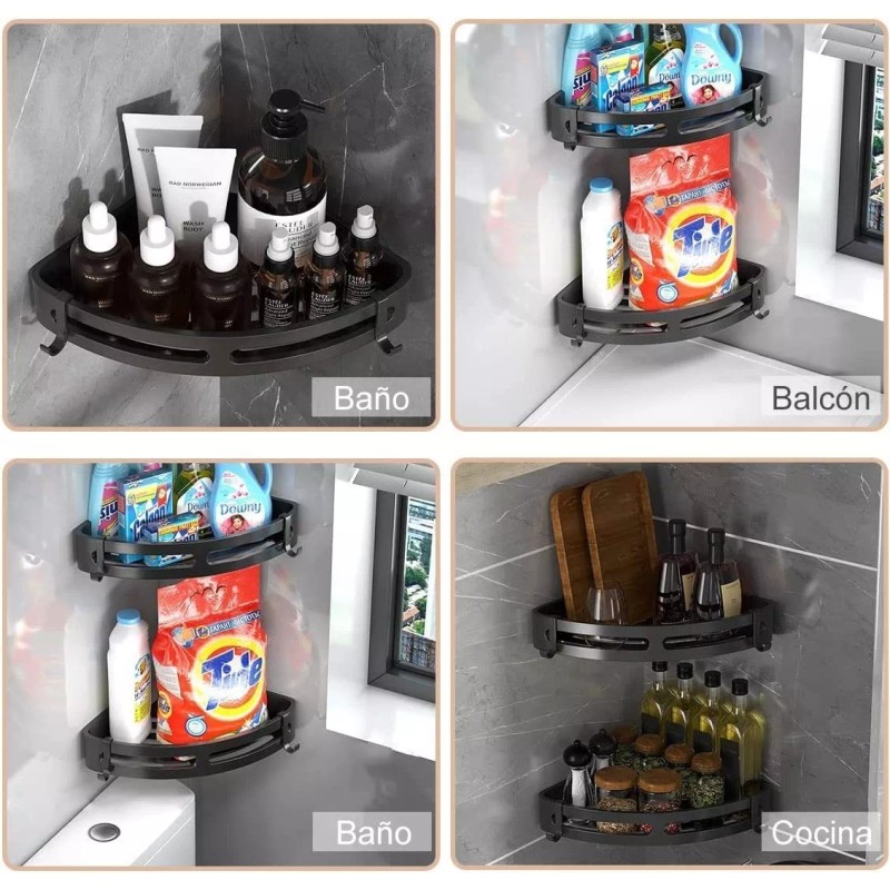 MARZSEFLO 2 Piezas Estante Para Baño Esquinero Regadera Cocina