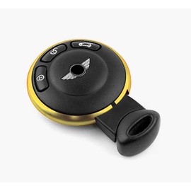 iJDMTOY Gold Aluminum Smart Key Fob Surrounding Ring Decoration Compatible with 2008-2014/2015 Gen2 Mini Cooper R55 R56 R57 R58 R59 & Gen1 R60 R61