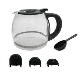 12-CUP jarra de caf de repuesto compatible con Mr. Coffee, Black  Decker, Cuisinart y ms, mango de cierre negro                                       