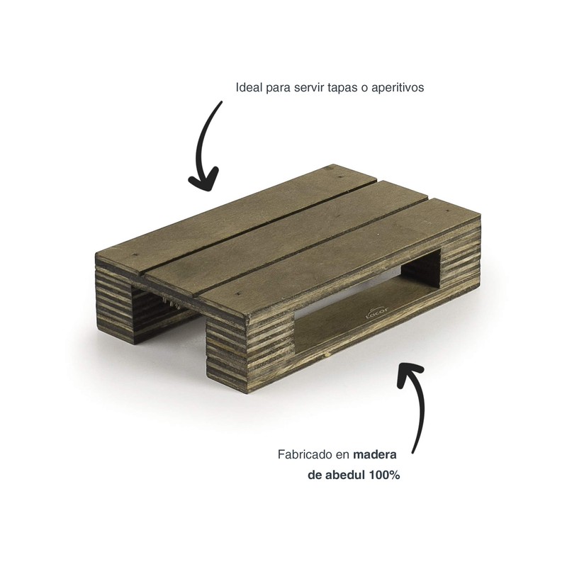 LACOR 61060 Mini Pallet Food Presentation, 100% Birch Wood, Durable