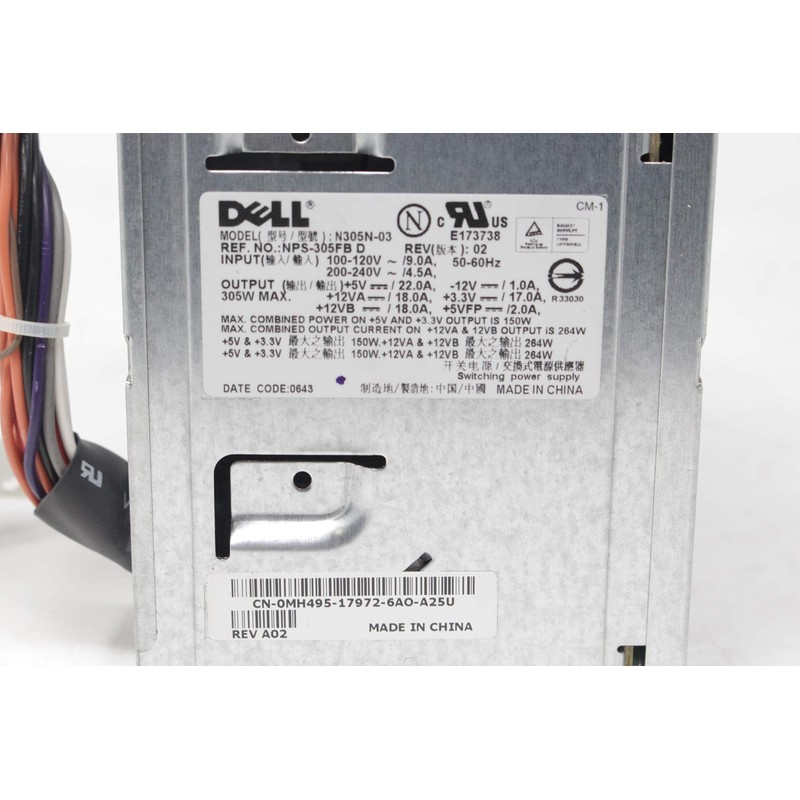 Dell NH493 Power Supply for Dimension E521/E520 Desktop (L305P-01)