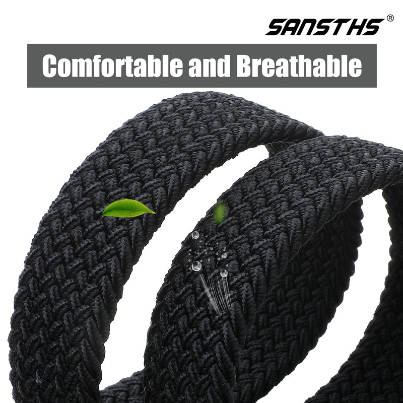 SANSTHS 2Pack Elastic Belt for Men, Mens Belts Casual for