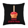 Ohio State Fair Caramel Apple Candy County Fair Throw Pillow