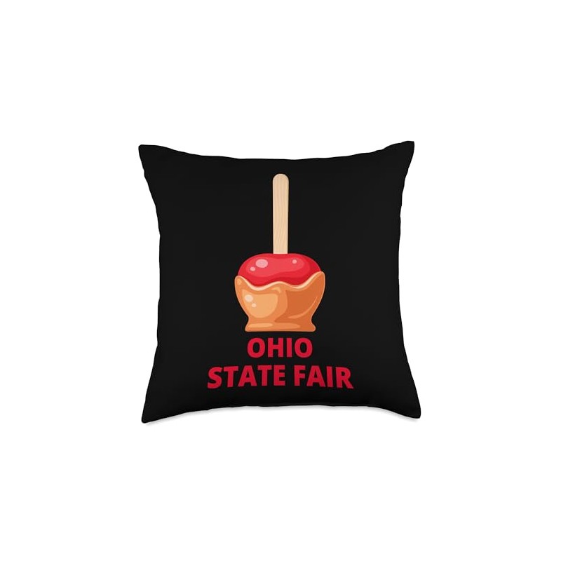 Ohio State Fair Caramel Apple Candy County Fair Throw Pillow