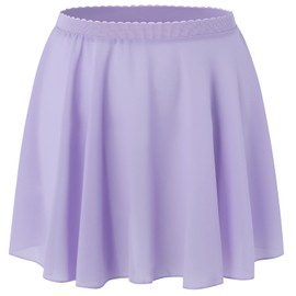 Deesorxin Ballet Skirt for Girls Pull On Dance Wrap Skirt Elastic Sheer Dance Costumes for Toddler Girls Teen Purple S
