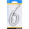 HIllman 841608 4-Inch Nail-On Reflective Plastic House Number 6