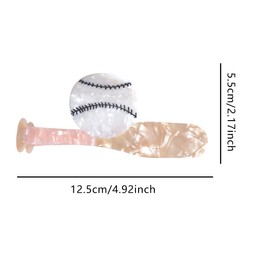Novelty Baseball Bat Hair Clip,Funny Acetate Hair Clip,Big Claw Clips for Women,Beige