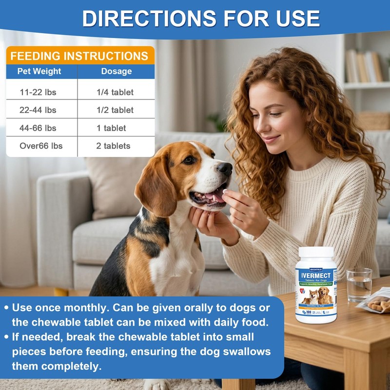 lVERMECT Tablets for Dogs, High-Purity Digestive Health Support, Supports Canine