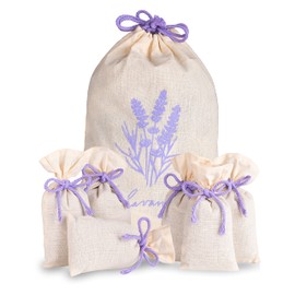 Lalavanda® 6 x Lavender Bags with Dried Lavender Flowers, Perfect Moth Protection for Wardrobe, Lavender Scented Bags for Relaxing and Sleeping, 6 x 17 g Lavender