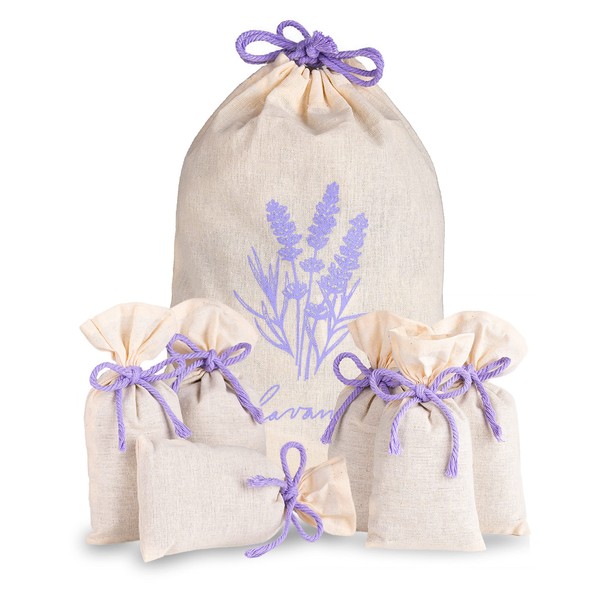 Lalavanda® 6 x Lavender Bags with Dried Lavender Flowers, Perfect