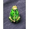 Globe Frog Prince Trinket Box Bejeweled Rhinestone Enamel Metal Magnetic