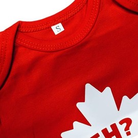 2-Piece Baby Canada Set, Custom Handmade Canada Day Maple Leaf Baby Bodysuit and Hat Set (Red, 0-3 months)