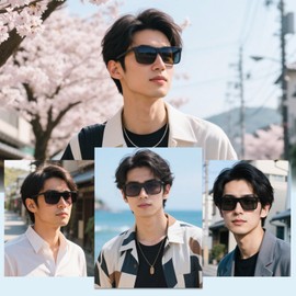 OCCI Chiari Men's Multi-functional Outdoor Sunglasses, Polarized 99% UV Protection, For Driving, Fishing, Skiing, Climbing, Face Fit Design, Black, M