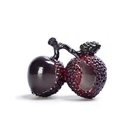 DIYOMR Litchi Figurine Crafts Resin Lychee Sculpture Kungfu Tea Pet Heat Discoloration Ornament for Tea Lovers Tea Tray Ornaments Hot Water Dispenser Decor Kitchen Decoration (2 Lychees)