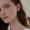 A pair of 925 silver bold one-touch ring earrings /
