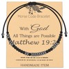 FEELMEM Matthew 19:26 Morse Code Bracelet Faith Jewelry Christian Gift