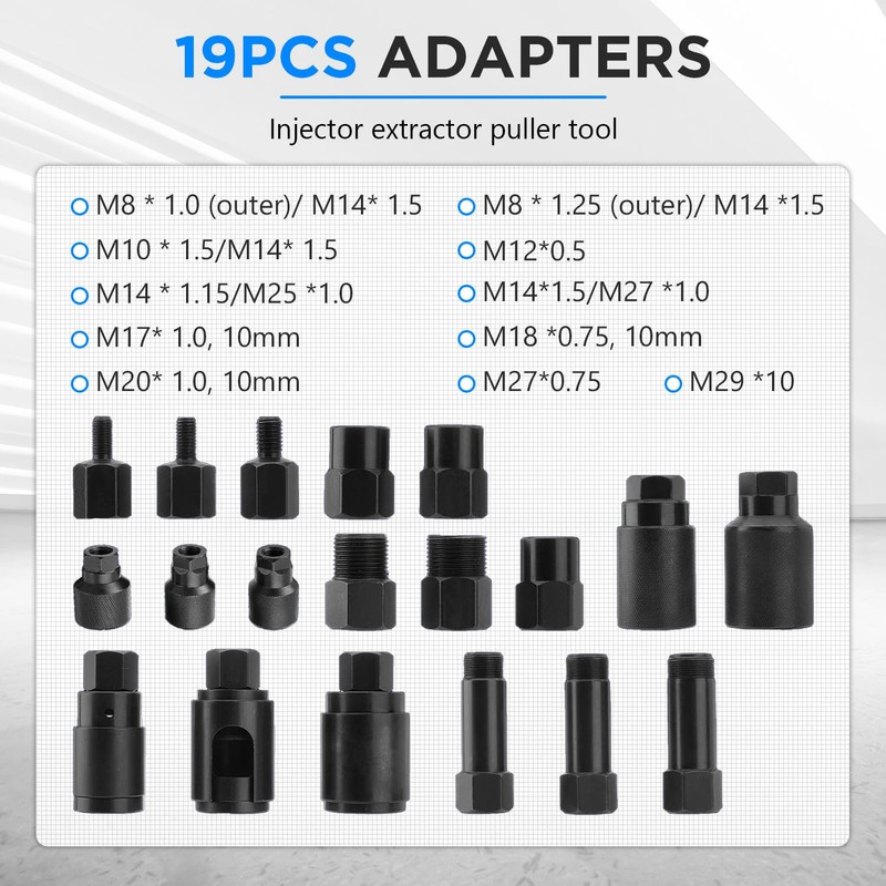 Diesel Injector Extractor Puller Tool Set - 26PCS Diesel Fuel