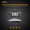 Partsam 4x Oval White Clear Lens 2 Diode LED Trailer