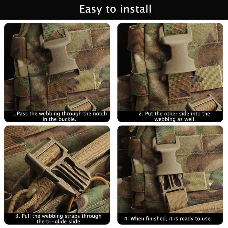Qavctw 2x 1 Buckle Quick Side Release Buckle for Tactical