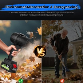 Leaf Blower Cordless with Battery and Charger,Electric Leaf Blower Cordless, 300000RPM，60m/s, 2 x 3.0Ah Batteries & Charger, Handheld Leaf Blowers for Lawn Care (Black)