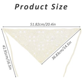 hongliang Crochet Bandana,Triangle Head Scarf,Knitted Head Band,Crochet Headband,Daisy Headband Vintage Head Kerchief for Girls