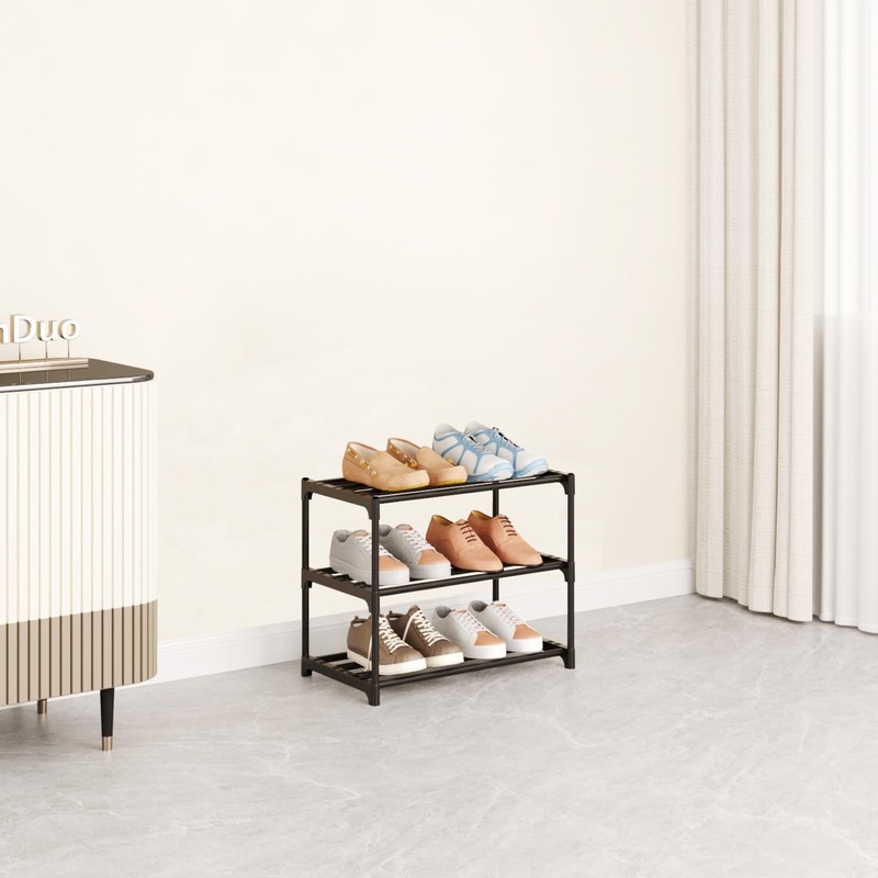 COAPUKT Metal Stackable Small Shoe Rack Organizer, Narrow Shoe Racks