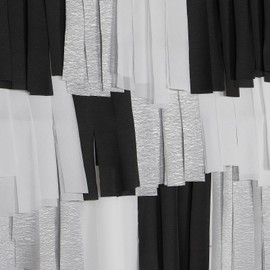 Black White Silver Party-Decorations Streamers - 9 Rolls Graduation Men Boys Birthday Crepe Tissue Paper Streamer Banner, Wedding Baby Bridal Shower New Years Garland Decor Panduola