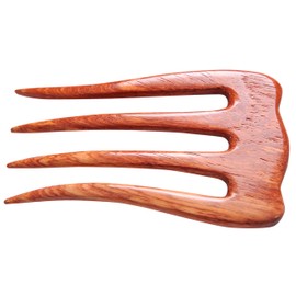 MaryCrafts Wooden Rosy Simple Hair Comb, Hair Pin, 4 Prongs Hair Fork, Hair Accessory Handmade 5"