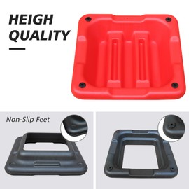 MIIUDGIG 16"x16" Exercise Aerobic Step Platform with 4 Risers, Adjustable Height 4"-6''-8''-10''-12" Exercise Stepper Workout, Aerobics Stepper Workout Stepper for Home Gym Strength & Training (Red)