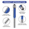 4Pcs Flush Trim Bit Set 6mm Shank Top Double Bearings