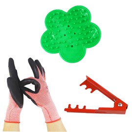 3 PCS Rose Stripper Thorn Remover Tool, Rose Stem Leaf Thorn Stripper, Flower Thorn Remover, Floral Glovesgarden Set, for Garden Floristry Roses and Leaf Removal