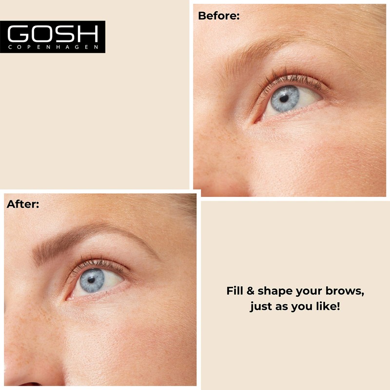GOSH Eyebrow pencil for thicker brows, precise application for perfectly
