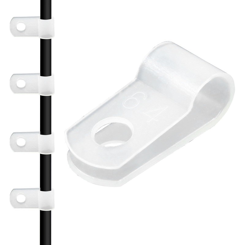 Waziaqoc 200 Pcs 1/4 Inch Rope Light Clips, Nylon R-Style
