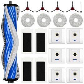 Pure Realm 20 Piece Accessory Set for Ecovacs Deebot T30 Omni / T30 Pro Omni Robot Vacuum Cleaner, 6 Dust Bags, 4 Mop Wipes, 4 Side Brushes, 4 Filters, 1 Rolling Brush, Spare Parts Robot Vacuum Cleaner Accessories