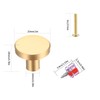 Yibaijia 6 Pieces Round Cabinet Knobs, Golden Brass Drawer Knobs,