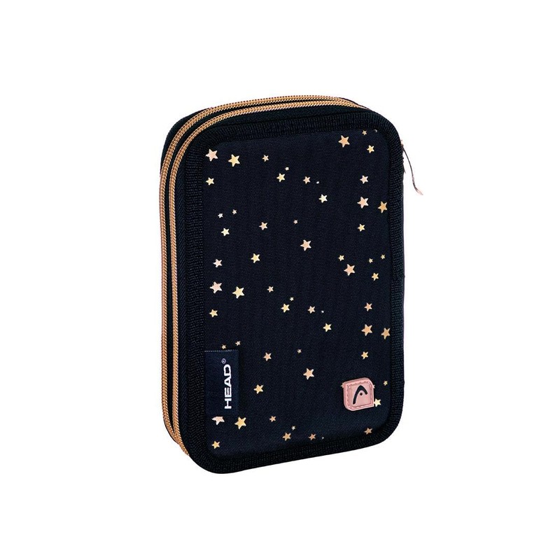 HEAD 503023036 Classy Gold Pencil Case, Black