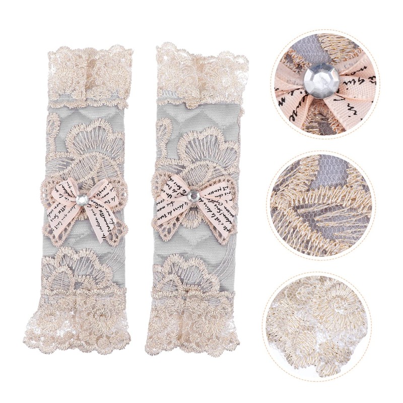 TEHAUX 2pcs Lace Fridge Handle Covers Decorative Door Protector Durable