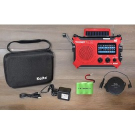 Kaito KA500 Weather Radio Solar Crank Bundle with Case AC Adapter Antenna Batt