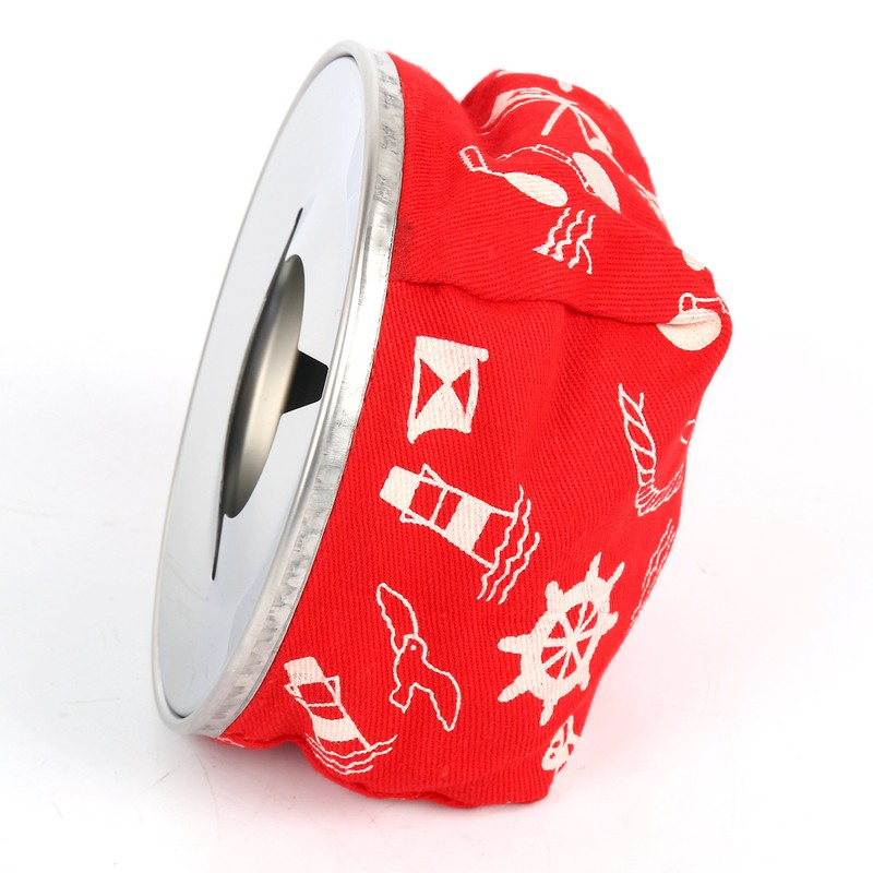 Amarine-Made Stainless Windproof Bean Bag Ashtray, Blue or Red (Red)