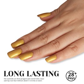 TUTUYU Gold Glitter Gel Polish,15ml UV/LED Soak Off Sparkly Shimmer Gold Yellow Gel Nail Polish Kit for Manicure Salon or DIY Nail Art at Home,Party Holiday Color Gel Gift - GP0089