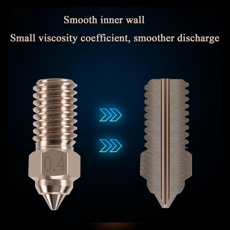 10 Pcs 3D Printer Nozzle Brass 0.4mm M6 High Flow