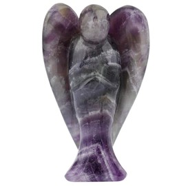mookaitedecor Fengshui Gemstone Guardian Angel Figurine, Hand Carved Healing Stone Decorative Angel Statue Embellishments Reiki Decoration