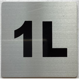 an Apartment number 1L sign - UNIT NUMBER 1L SIGN (SILVER, SIZE 4x4 inch, DOUBLE SIDED TAPE) -Broadway Line