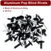 Zorveiio 60 Pcs 3/16" x 3/4" Large Flange Aluminum Blind