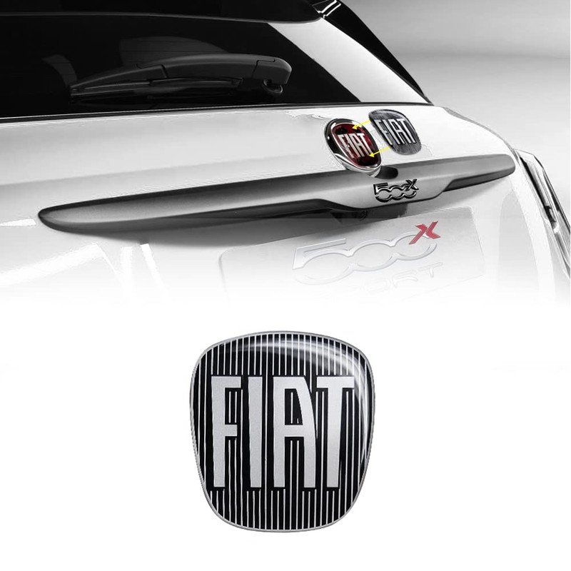 Fiat 14186C 3D Sticker Logo 500X Rear Black 71x65mm