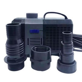 Teamson Home 3177 GPH 120W Adjustable Submersible Water Pump with a 16 ft. Power Cord and 2 Different Nozzles for Fish Tank, Pond, Aquarium, Fountains, and Hydroponic Systems, Teal/Black