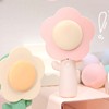 Mini Handheld Fan Cute Flower Shape Strong Wind USB Rechargeable
