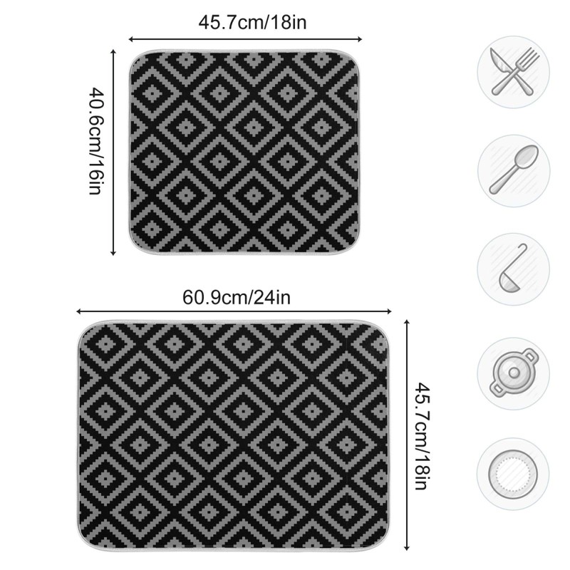 Super Absorbent Dish Drying Mat Microfiber Fast-Drying Dish Mat 24"