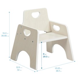 Proposed Value: ECR4Kids Stackable Wooden Toddler Chair, 8in, Kids Furniture, White Wash, 2-Pack